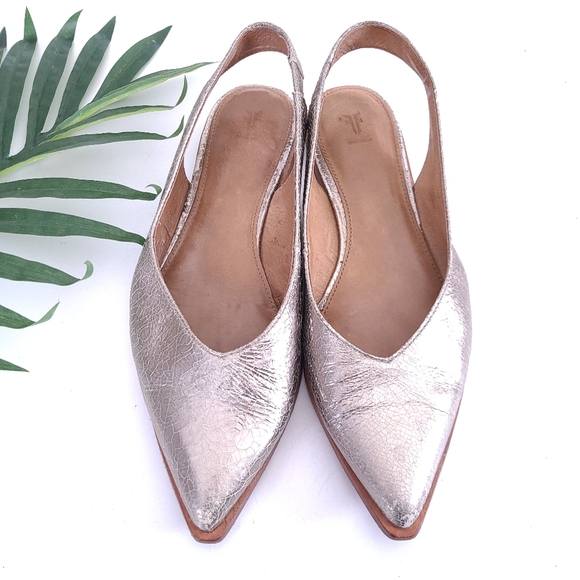 $198 Frye Kenzie Pointed Flat Slingback Sandals Shoes Size 8.5 - Picture 9 of 11